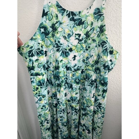 Torrid Women’s Maxi Halter Dress Plus‎ Sz 3 3X Gauze Tiered Floral Spring Easter - Picture 3 of 10